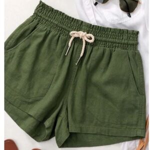 Lovetree High Waist Olive Green Women's Shorts Sz M